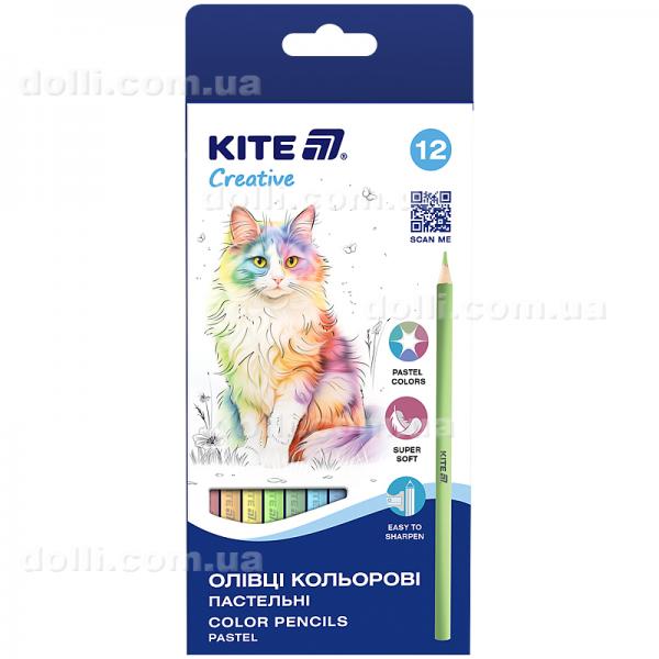 Олівці кольорові Kite Creative Pastel K-451, 12 кольорів