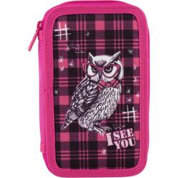 Пенал без наполнения школьный Kite Smart Owl K18-623-3
