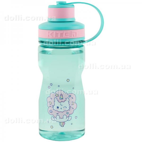 Бутылочка для воды Kite Rainbow Catcorn K24-397-2, 500 мл, бирюзовая