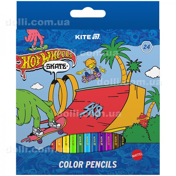 Цветные карандаши Kite Hot Wheels HW25-055-2, 24 цвета