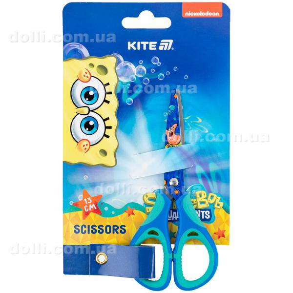 Ножницы детские с резиновыми вставками и рисунком на лезвии Kite Sponge Bob SB25-148, 13 см