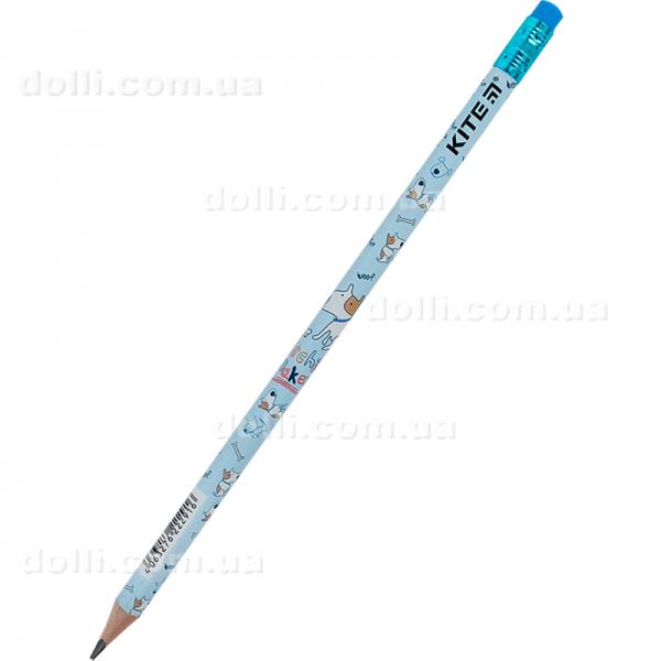 Карандаш графитный с ластиком Kite Dog K24-056-1