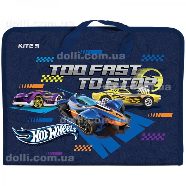 Папка-портфель на блискавці Kite Hot Wheels HW24-202, 1 відділення, A4