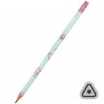 Карандаш графитный трёхгранный с ластиком Kite Feel Good K25-046-2