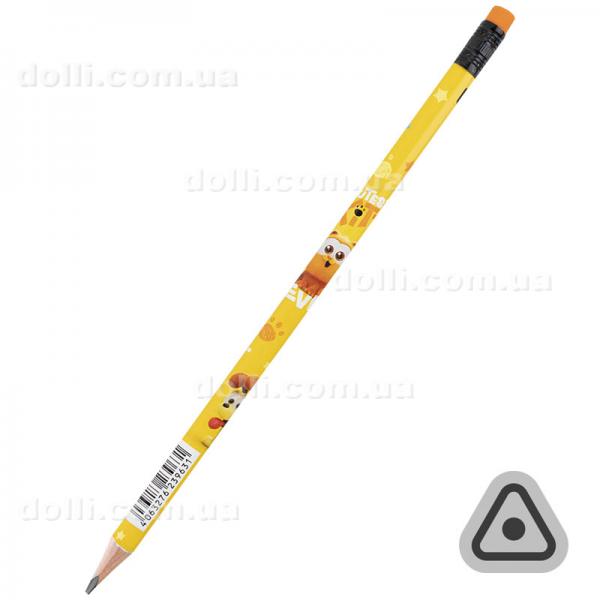 Олівець графітний тригранний з гумкою Kite Garfield GF25-046