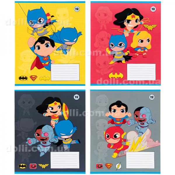 Зошит шкільний Kite DC ComicsDC25-235, 12 аркушів, коса лінія