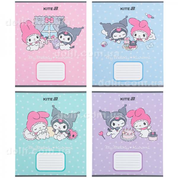 Тетрадь школьная Kite Kuromi HK25-235-2, 12 листов, косая линия
