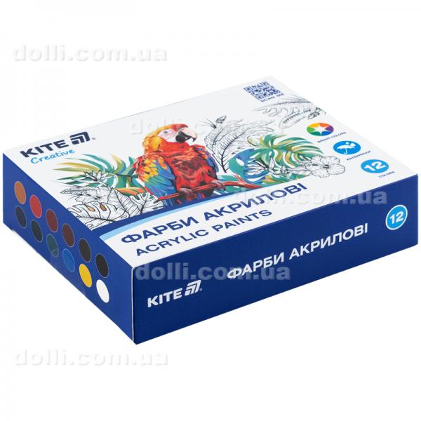 Фарби акрилові Kite Creative K-275, 12 кольорів, 20 мл
