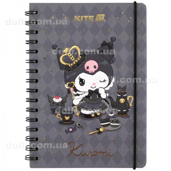 Блокнот на спіралі Kite Kuromi HK25-190, A5, 80 аркушів, клітинка