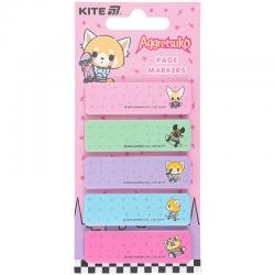 Закладка бумажная с рисунком Kite Aggretsuko AR25-480, 100 шт, 5х15х50 мм, прямоугольная