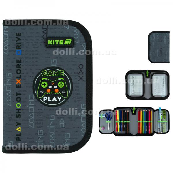 Пенал с наполнением Kite Good Game K26-622H-2, 1 отделение, 2 отворот