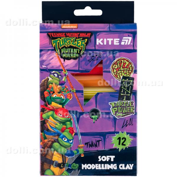 Пластилин восковой Kite Ninja Turtles NT25-086, 12 цветов, 200 г