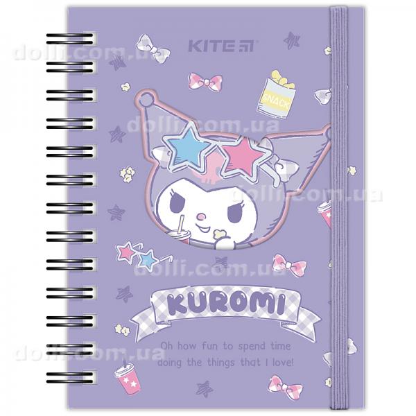 Блокнот на спирали Kite Kuromi HK24-229, А6, 80 листов, клетка