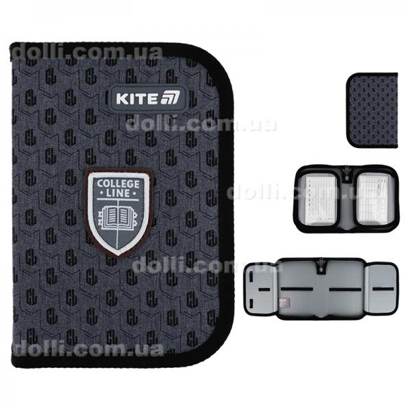 Пенал без наполнения Kite College Line Boy K25-622-2, 1 отделение, 2 отворот
