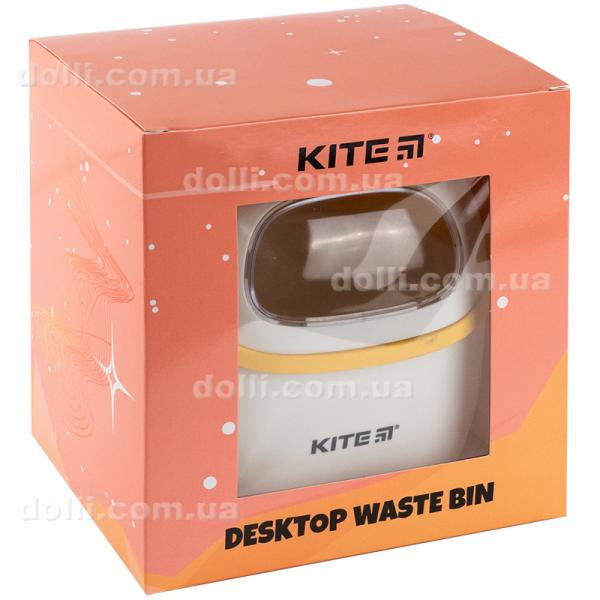Настольный контейнер для мусора Kite K24-009-8, бело-оранжевый