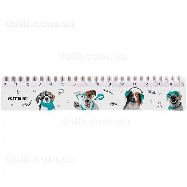Линейка пластиковая Kite Dogs K24-090-1, 15 см