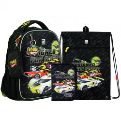 Шкільний набір Kite Hot Wheels SET_HW24-555S (рюкзак, пенал, сумка)