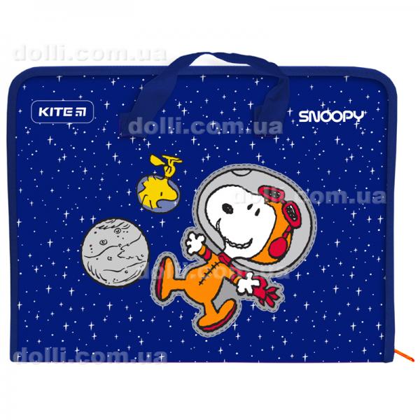Папка-портфель на молнии Kite Snoopy SN21-202, 1 отделение, A4