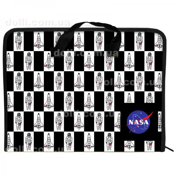 Папка-портфель на молнии Kite NASA NS21-202, 1 отделение, A4