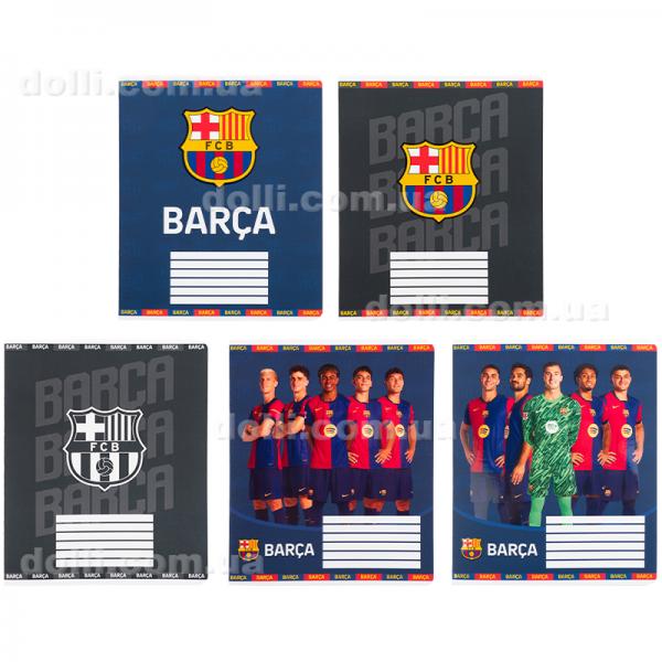 Тетрадь школьная Kite FC Barcelona BC25-232, 12 листов, клетка