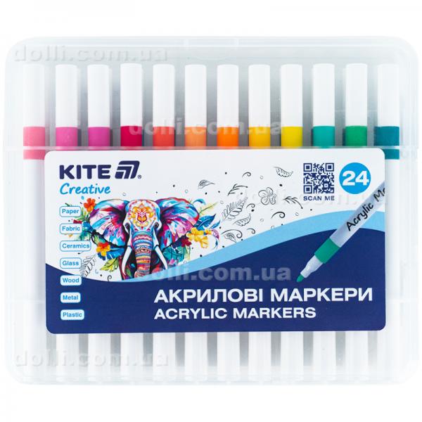 Маркери акрилові Kite Creative K-1157, набір 24 шт.