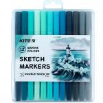 Скетч маркери Kite Marine K22-044-3, 12 кольорів