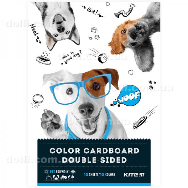 Картон кольоровий двосторонній Kite Dogs K22-255-1, А4