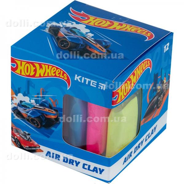 Пластилин воздушный Kite Hot Wheels HW23-135, 12 цветов + формочка