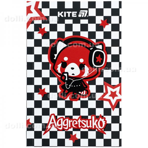 Книга записная Kite Aggretsuko AR25-199, твердая обложка, A6, 80 листов, клетка