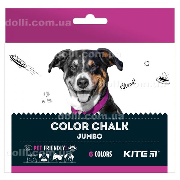 Крейда кольорова Kite Dogs Jumbo K22-073, 6 кольорів