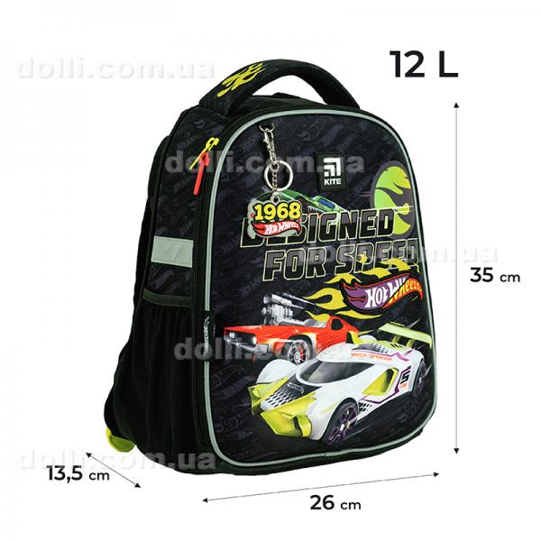 Рюкзак школьный каркасный Kite Education Hot Wheels HW24-555S