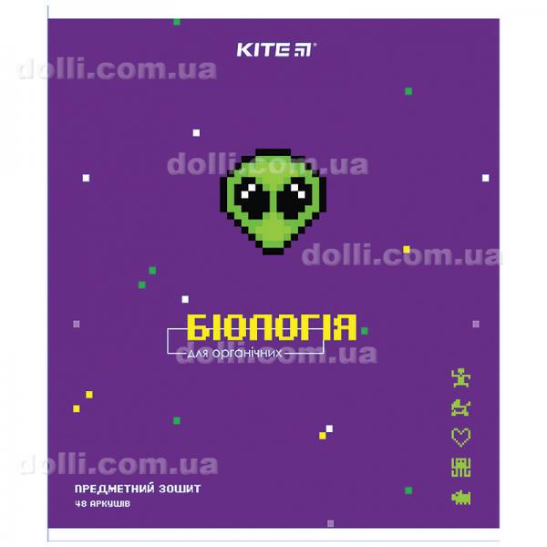 Зошит предметн. 48 арк.,кл., гібр лак з УФ, Pixel, біологія K21-240-09