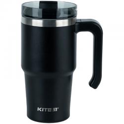 Термокружка с ручкой Kite K24-1207-1, 600 мл, черная