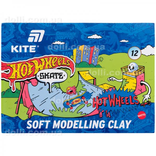 Пластилин восковой Kite Hot Wheels Skate HW25-1086-2, 12 цветов, 240 г