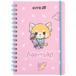 Блокнот на спіралі Kite Aggretsuko AR25-190, A5, 80 аркушів, клітинка