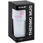 Термокружка Kite K25-1220-3, 450 мл, бело-розовая