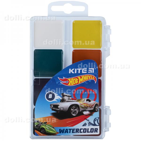 Краски акварельные Kite Hot Wheels HW21-065, 8 цветов