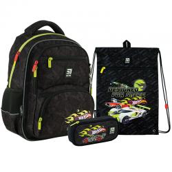 Шкільний набір Kite Hot Wheels SET_HW24-773M (рюкзак, пенал, сумка)