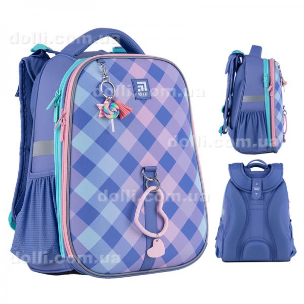 Рюкзак шкільний каркасний Kite Education Purple Chequer K24-531M-2