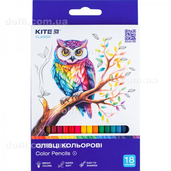 Карандаши цветные Kite Classic K-052, 18 шт.
