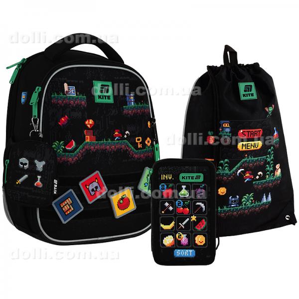 Школьный набор Kite Education Pixel Game SET_K25-555S-4 (рюкзак, пенал, сумка)
