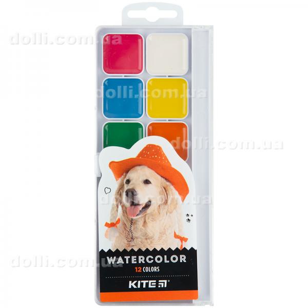 Фарби акварельні Kite Dogs K23-061, 12 кольорів