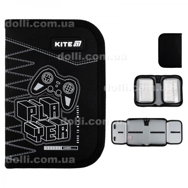 Пенал без наполнения Kite Player K25-622-6, 1 отделение, 2 отворот