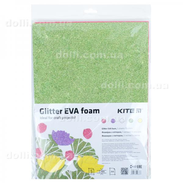 Фоамиран с глиттером Kite K22-433, А4