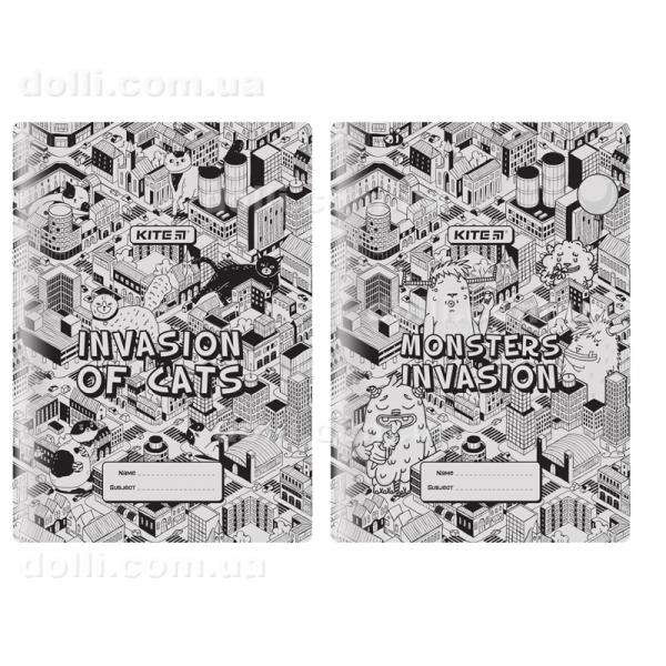Обложка-раскраска для книг Kite Invasion K22-310-02, А4+, PVC
