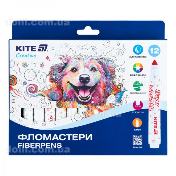 Фломастеры Kite Creative Superwashable Jumbo K-1155, 12 цветов