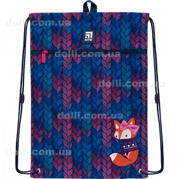 Сумка для обуви с карманом Kite Education Fox K22-601M-7