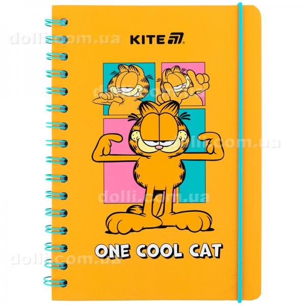 Блокнот на спіралі Kite Garfield GF25-190, A5, 80 аркушів, клітинка