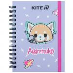 Блокнот на спіралі Kite Aggretsuko AR25-229, А6, 80 аркушів, клітинка
