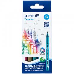 Фломастери-пензлики Kite Creative K-1149, 6 кольорів, металізовані